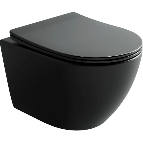 Унитаз подвесной Ceramica Nova Uno CN11001TMB смыв торнадо 490x360x360 черный матовый Унитаз подвесной Ceramica Nova Uno CN11001TMB смыв торнадо 490x360x360 черный матовый