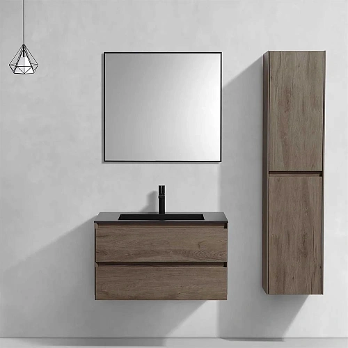 Тумба под раковину Vincea Luka 800 подвесная, 2 выкатных ящика soft-close, R.Oak VMC-2L800RO Тумба под раковину Vincea Luka 800 подвесная, 2 выкатных ящика soft-close, R.Oak VMC-2L800RO