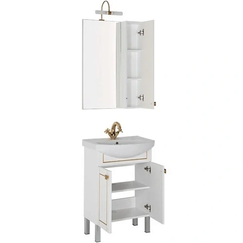 Комплект мебели Aquanet Честер 60 белый/золото 00186335 Комплект мебели Aquanet Честер 60 белый/золото 00186335