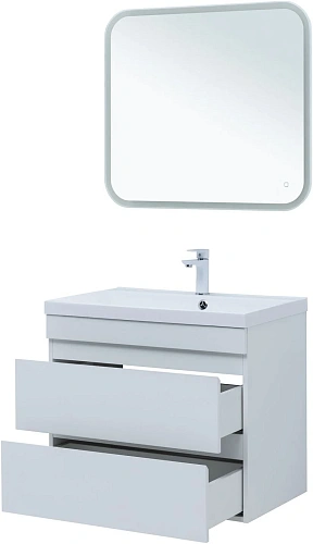 Тумба под раковину Aquanet Нота New 75 белый глянец 00335418 подвесная Тумба под раковину Aquanet Нота New 75 белый глянец 00335418 подвесная