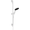 Картинка анонса товара «душевой гарнитур hansgrohe 105 3jet relaxation ecosmart cо штангой 65 см. 24161700, матовый белый»