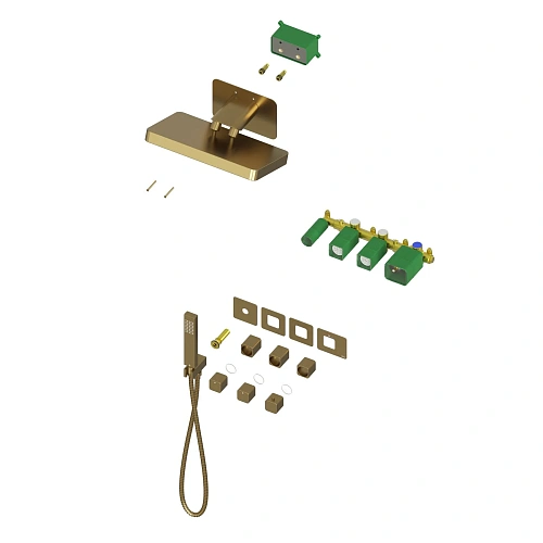 Душевая система Timo Petruma SX-5249/17SM встраиваемая с термостатом золото матовое Душевая система Timo Petruma SX-5249/17SM встраиваемая с термостатом золото матовое