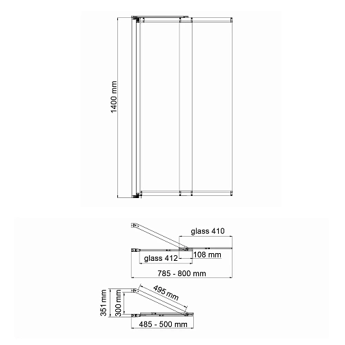 Шторка на ванну WasserKRAFT Dill 61S02-80WS Fixed WasserSchutz черный Шторка на ванну WasserKRAFT Dill 61S02-80WS Fixed WasserSchutz черный