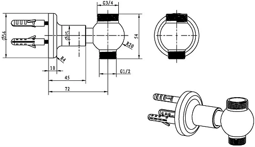 Шланговое подключение Boheme Brillante 615 Шланговое подключение Boheme Brillante 615