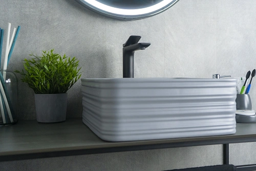 Раковина Gid Gm965 53338 накладная серая матовая 38.5x38.5x13.5 Раковина Gid Gm965 53338 накладная серая матовая 38.5x38.5x13.5