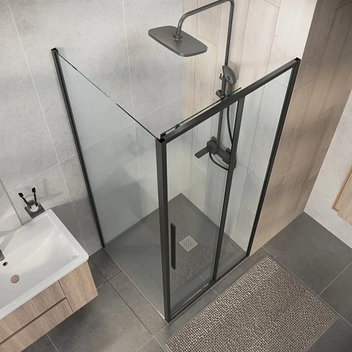 Душевой уголок Niagara Nova NG-34-9AGR-A100GR-34 (90х100х195) прямоугольник, раздвижная, графит, стекло прозрачное Душевой уголок Niagara Nova NG-34-9AGR-A100GR-34 (90х100х195) прямоугольник, раздвижная, графит, стекло прозрачное