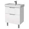 Тумба под раковину DREJA Q PLUS, 60 см, подвесная/напольная, 2 ящика, с опорами, белый глянец 99.000 99.0004 Тумба под раковину DREJA Q PLUS, 60 см, подвесная/напольная, 2 ящика, с опорами, белый глянец 99.000 99.0004