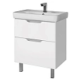 Тумба под раковину DREJA Q PLUS, 60 см, подвесная/напольная, 2 ящика, с опорами, белый глянец 99.000 99.0004 Тумба под раковину DREJA Q PLUS, 60 см, подвесная/напольная, 2 ящика, с опорами, белый глянец 99.000 99.0004