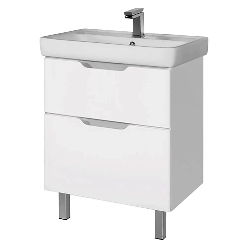 Тумба под раковину DREJA Q PLUS, 60 см, подвесная/напольная, 2 ящика, с опорами, белый глянец 99.000 99.0004 Тумба под раковину DREJA Q PLUS, 60 см, подвесная/напольная, 2 ящика, с опорами, белый глянец 99.000 99.0004