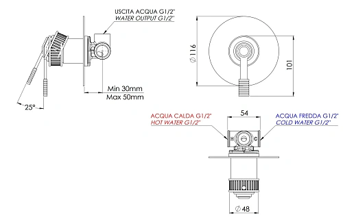 Смеситель для душа Remer Atelier AL30LBR, бронза масляная Смеситель для душа Remer Atelier AL30LBR, бронза масляная