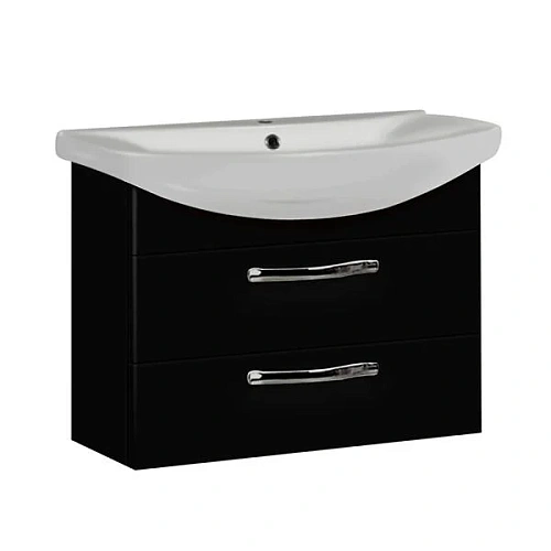 Тумба с раковиной Aquaton Ария 80 М (1A1408K0AA950) черный глянец Тумба с раковиной Aquaton Ария 80 М (1A1408K0AA950) черный глянец