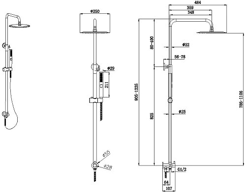 Душевая система Allen Brau Priority 5.31031-BN никель брашированный Душевая система Allen Brau Priority 5.31031-BN никель брашированный
