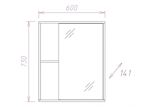 Зеркальный шкаф Onika ДЕЛЬТА 60.00 Универсальный 206060 Зеркальный шкаф Onika ДЕЛЬТА 60.00 Универсальный 206060