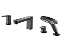 Смеситель на борт ванны WasserKRAFT Elbe 7455 на 4 отверстия черный Смеситель на борт ванны WasserKRAFT Elbe 7455 на 4 отверстия черный