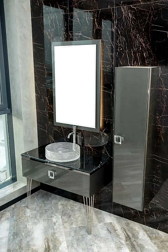 Столешница Boheme Lucido стекло 100см прямая глянцевый черный 853-100-GB Столешница Boheme Lucido стекло 100см прямая глянцевый черный 853-100-GB