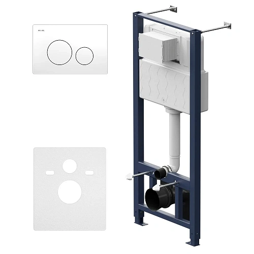 Инсталляция для унитаза AM.PM Pro I012704.9001 Pro с пневматической клавишей пластик, белый Инсталляция для унитаза AM.PM Pro I012704.9001 Pro с пневматической клавишей пластик, белый