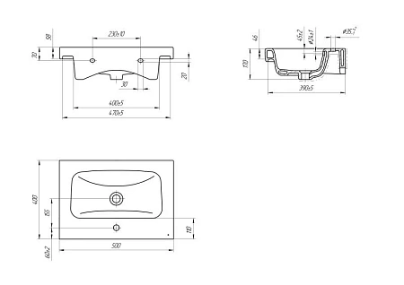 Раковина Cersanit MODUO 50 (UM-MOD50/1) мебельная S-UM-MOD50/1 Раковина Cersanit MODUO 50 (UM-MOD50/1) мебельная S-UM-MOD50/1