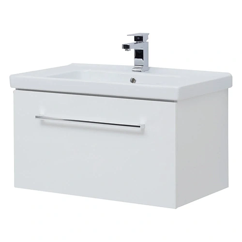 Тумба под раковину DREJA BIG INN, 80 см, подвесная, 1 ящик + выдвижной внутренний ящик, белый глянец 77.0203W Тумба под раковину DREJA BIG INN, 80 см, подвесная, 1 ящик + выдвижной внутренний ящик, белый глянец 77.0203W