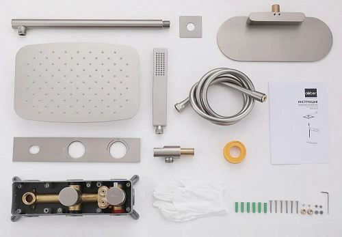 Душевая система ABBER Rund AF8750SP скрытого монтажа с изливом, термостат, сатин Душевая система ABBER Rund AF8750SP скрытого монтажа с изливом, термостат, сатин