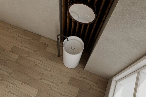 Раковина ABBER Stein AS2516-H напольная белая матовая Раковина ABBER Stein AS2516-H напольная белая матовая