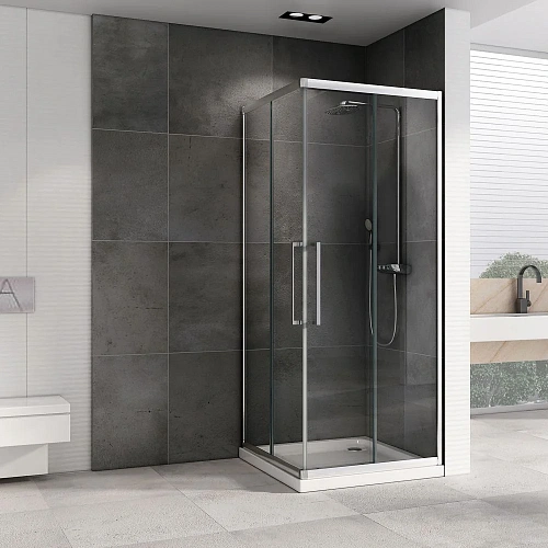 Душевой уголок ABBER Schwarzer Diamant AG02100H 100x100 см универсальный, профиль хром, стекло прозрачное Душевой уголок ABBER Schwarzer Diamant AG02100H 100x100 см универсальный, профиль хром, стекло прозрачное