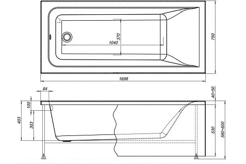 Акриловая ванна Aquanet Bright 170x75 00232982 Акриловая ванна Aquanet Bright 170x75 00232982