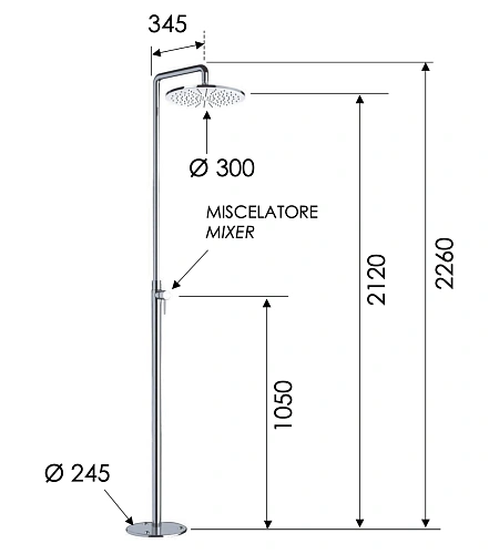 Душевая система Remer 331N52 напольная Душевая система Remer 331N52 напольная