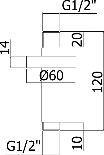 Кронштейн верхнего душа Paffoni ZSOF064CR Кронштейн верхнего душа Paffoni ZSOF064CR