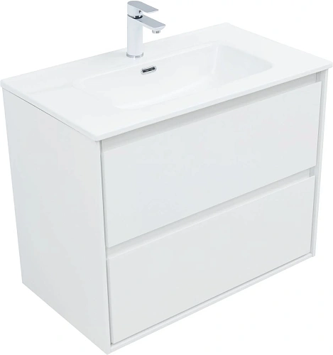 Тумба под раковину Aquanet Милан 80 белый глянец 00336369 подвесная Тумба под раковину Aquanet Милан 80 белый глянец 00336369 подвесная
