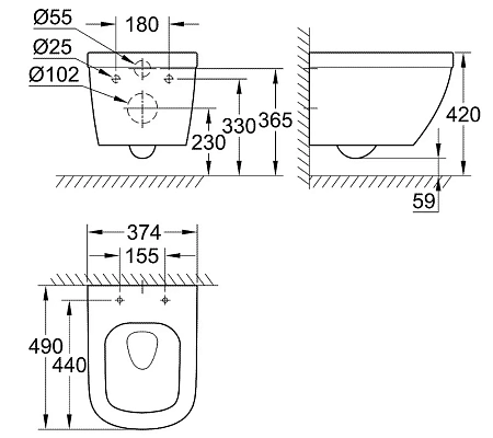 Унитаз подвесной GROHE Euro Ceramic гигиеническим покрытием, альпин-белый (3920600H) Унитаз подвесной GROHE Euro Ceramic гигиеническим покрытием, альпин-белый (3920600H)