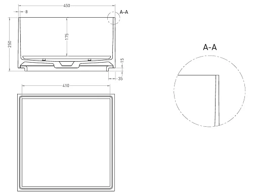 Раковина Salini ARMONIA SQUARE 02 130512G 450x450 накладная S-Sense Раковина Salini ARMONIA SQUARE 02 130512G 450x450 накладная S-Sense