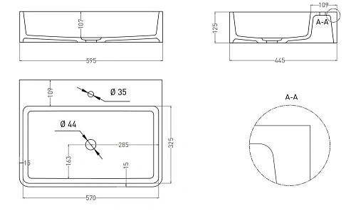 Раковина Salini OTTAVIA 1103101GN покраска по RAL снаружи Раковина Salini OTTAVIA 1103101GN покраска по RAL снаружи
