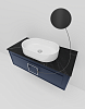 Тумба с раковиной и столешницей La Fenice Cubo Blu Grigio 100 NFNC-01-CUB-BG-100-3-M-GB синяя матовая, черная ручка