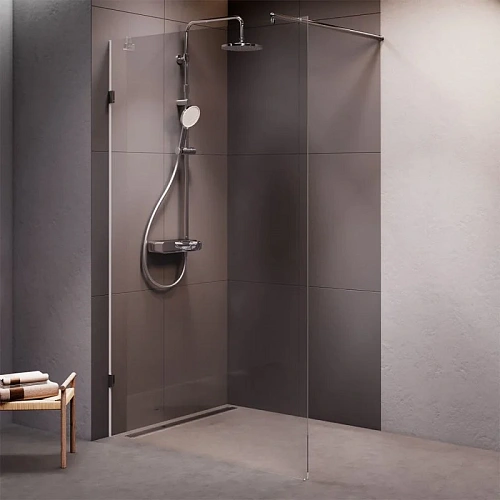 Душевая перегородка AM.PM X-Joy W94UWI-120-F1-MTE 120x195, стекло прозрачное 8 мм с покрытием, профиль хром матовый Душевая перегородка AM.PM X-Joy W94UWI-120-F1-MTE 120x195, стекло прозрачное 8 мм с покрытием, профиль хром матовый