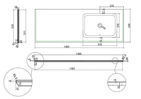 Раковина Vincea VWTB-4LX140VB-R из натурального мрамора, правая, черный Версаче Раковина Vincea VWTB-4LX140VB-R из натурального мрамора, правая, черный Версаче