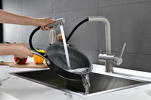 Смеситель для кухни Paulmark SERPENTINE серый Se213222-GR Смеситель для кухни Paulmark SERPENTINE серый Se213222-GR