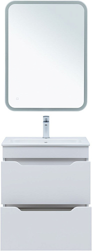 Тумба под раковину Aquanet Практика 60 белый матовый 2 ящика 00330457 напольная/подвесная Тумба под раковину Aquanet Практика 60 белый матовый 2 ящика 00330457 напольная/подвесная