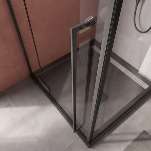 Душевой уголок CEZARES LINER-A-1-90-C-NERO-R 90x90см стекло прозрачное, профиль черный Душевой уголок CEZARES LINER-A-1-90-C-NERO-R 90x90см стекло прозрачное, профиль черный