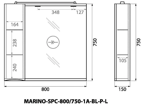 Шкаф-пенал BelBagno MARINO-SPC-800/750-1A-BL-P-L подвесной 800x150 Bianco Lucido Шкаф-пенал BelBagno MARINO-SPC-800/750-1A-BL-P-L подвесной 800x150 Bianco Lucido