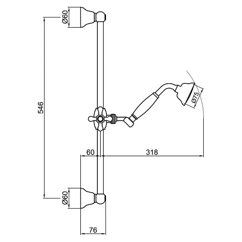 Душевой гарнитур Webert Comfort AC0384017 Душевой гарнитур Webert Comfort AC0384017