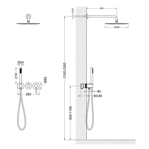 Душевая система встроенная Timo Saona SX-2349/19SM встраиваемая, розовое золото Душевая система встроенная Timo Saona SX-2349/19SM встраиваемая, розовое золото