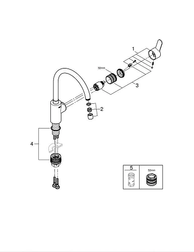 Смеситель для кухни GROHE Eurostyle Cosmopolitan, высокий излив, хром (33975004) Смеситель для кухни GROHE Eurostyle Cosmopolitan, высокий излив, хром (33975004)