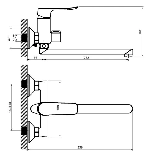 Смеситель для ванны Agger Nice A2521100 Смеситель для ванны Agger Nice A2521100