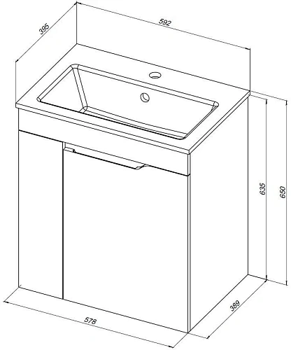 Тумба под раковину Aquanet Практика 60 белый матовый 00330453 напольная/подвесная Тумба под раковину Aquanet Практика 60 белый матовый 00330453 напольная/подвесная