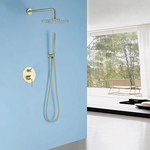 Душевая система ABBER Emotion AF8818G скрытого монтажа без излива, золото матовое Душевая система ABBER Emotion AF8818G скрытого монтажа без излива, золото матовое