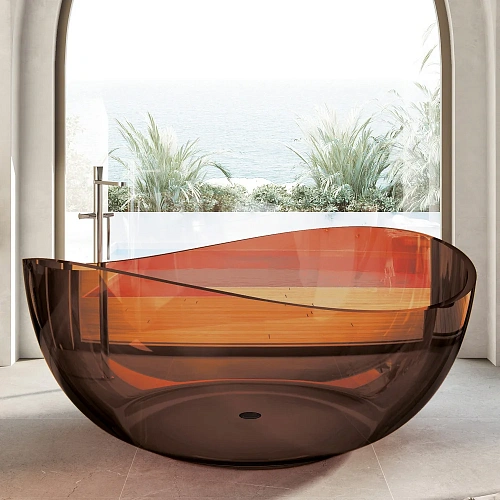 Ванна отдельностоящая ABBER Kristall AT9705Opal прозрачная коричневая Ванна отдельностоящая ABBER Kristall AT9705Opal прозрачная коричневая