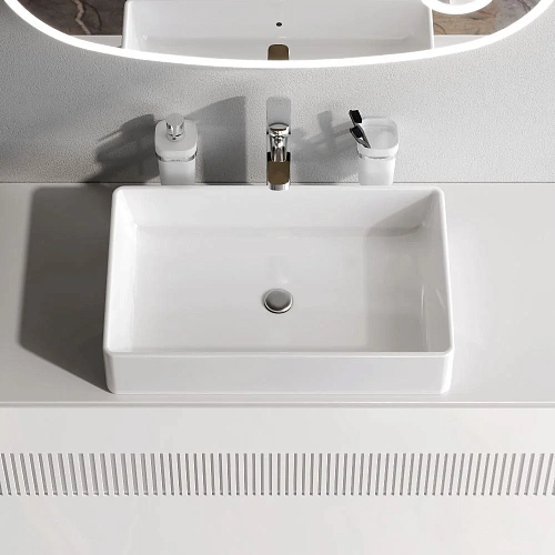 Раковина AM.PM Func M8FWCC10600WG накладная, прямоугольная, 60 см, белый Раковина AM.PM Func M8FWCC10600WG накладная, прямоугольная, 60 см, белый