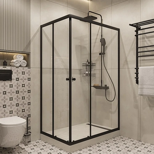 Душевой уголок DIWO Углич 120х80 профиль черный матовый 570969 Душевой уголок DIWO Углич 120х80 профиль черный матовый 570969