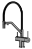 Смеситель для кухни Splenka S70.62.09 с гибким изливом с подключением к фильтру, графит