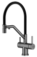Смеситель для кухни Splenka S70.62.09 с гибким изливом с подключением к фильтру, графит Смеситель для кухни Splenka S70.62.09 с гибким изливом с подключением к фильтру, графит